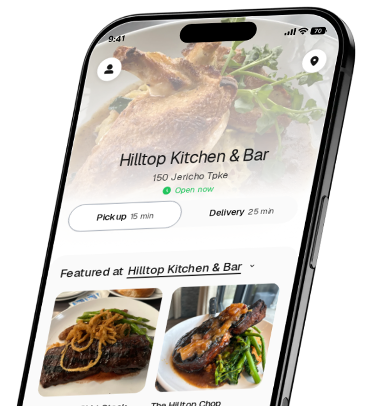 Hilltop Kitchen & Bar app preview