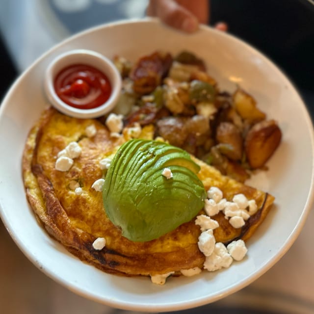 Mushroom Goat Cheese Omelette.