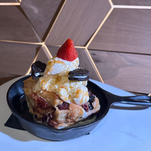 Oreo Cranberry Bread Pudding.